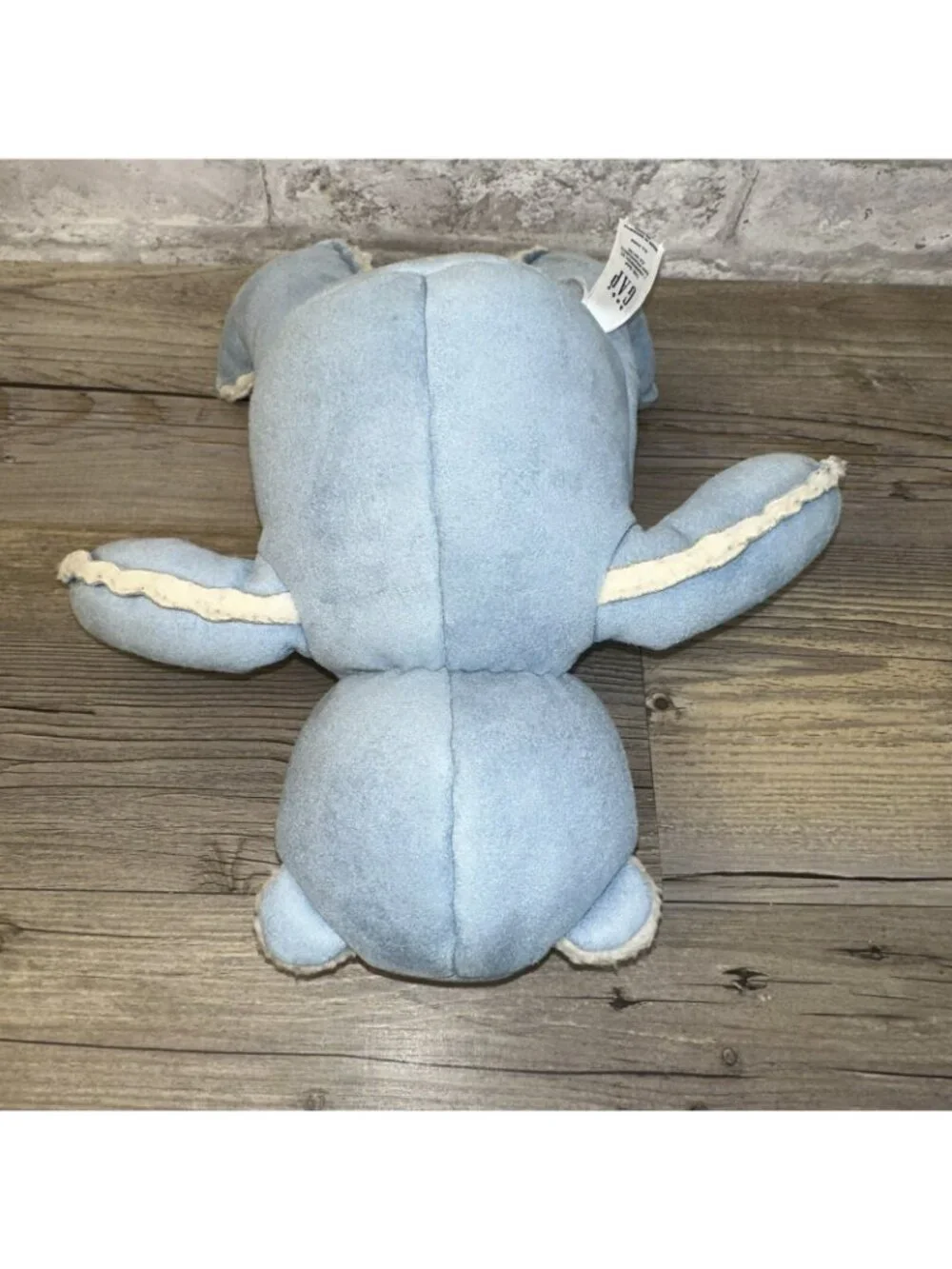 VINTAGE BABY GAP SUEDE SHERPA BRANNAN Teddy Bear BLUE Stuffed PLUSH Toy 13